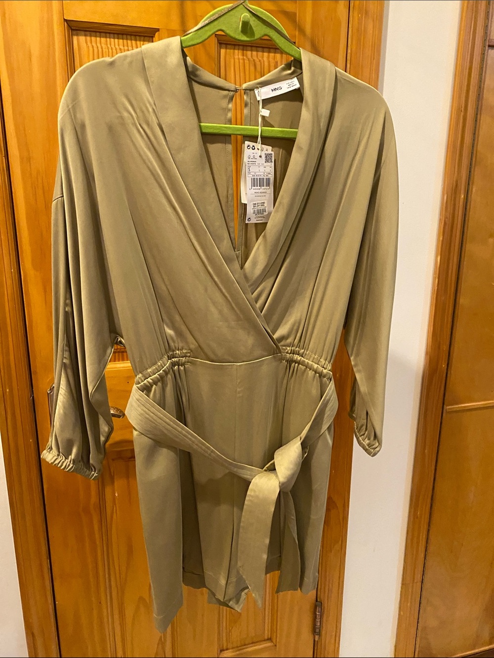 Mango Olive Wrap Romper with Belt